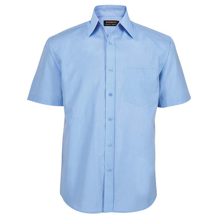 Mens Short Sleeve Basic Poly Cotton Lounge Shirt