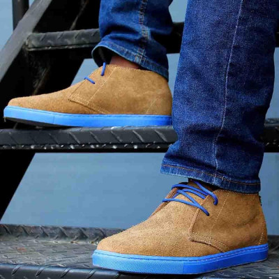 Langarm Sneaker Blue Sole - Leather Shoe