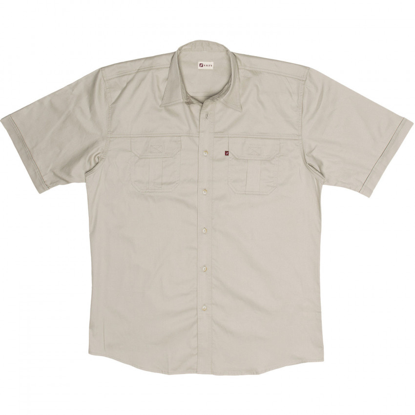 Mens Tugela Plain Bush Shirt - Stone