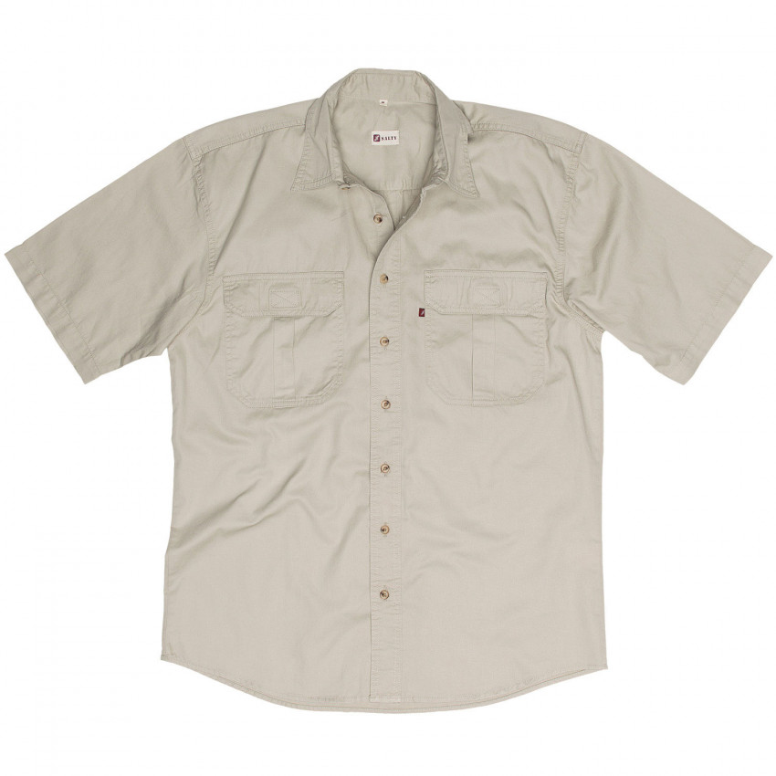 Mens Short Sleeve Expedition Bush Shirt- Stone