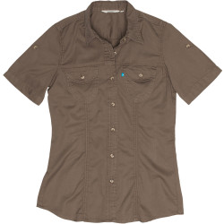 Women Short Sleeve Safari Shirt - Taupe