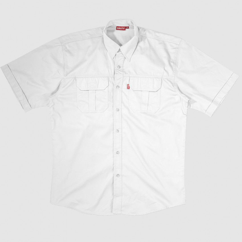 Mens Tugela Plain Bush Shirt - White