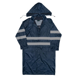 Polyester PVC Reflective Calf Length Rain Coat