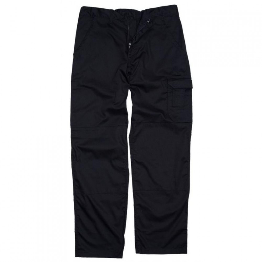 Polycotton Utility Cargo Trousers - Black