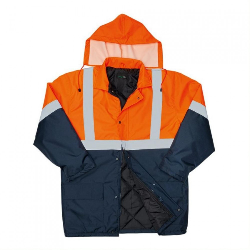 Hi-Vis Two Tone Freezer Jacket Navy & Orange